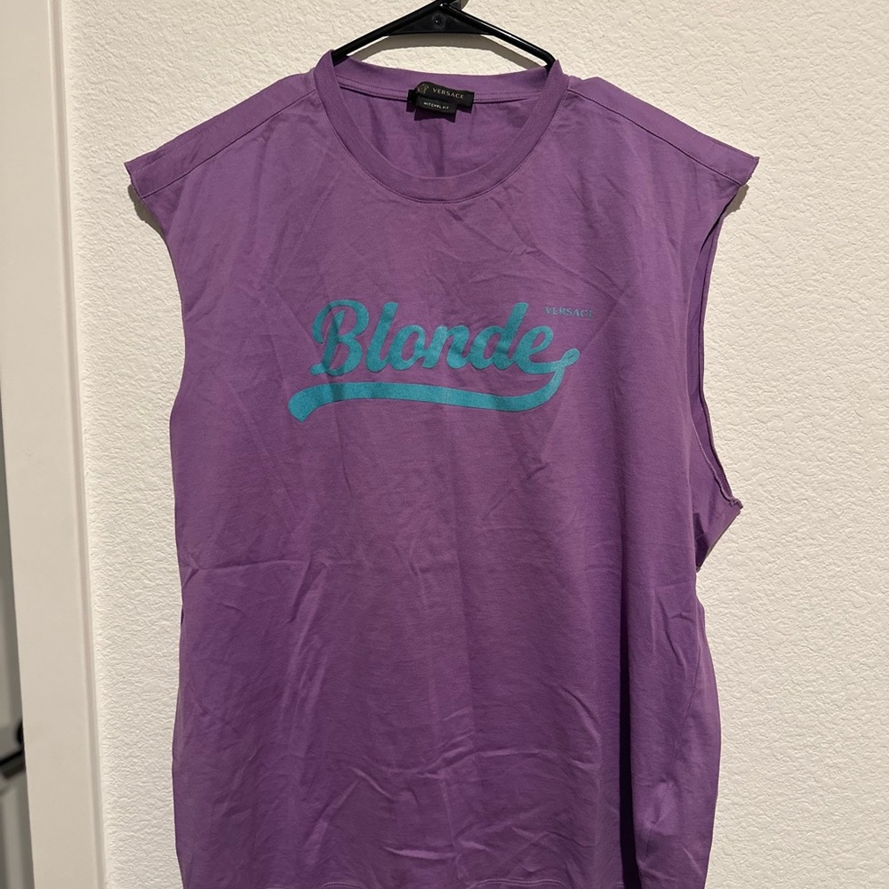 Authentic Versace Purple Boxy Muscle Tee